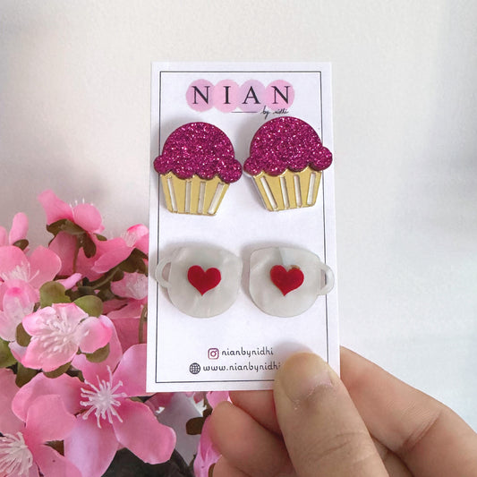 Tea and Cupcake Studs (Set of 2)