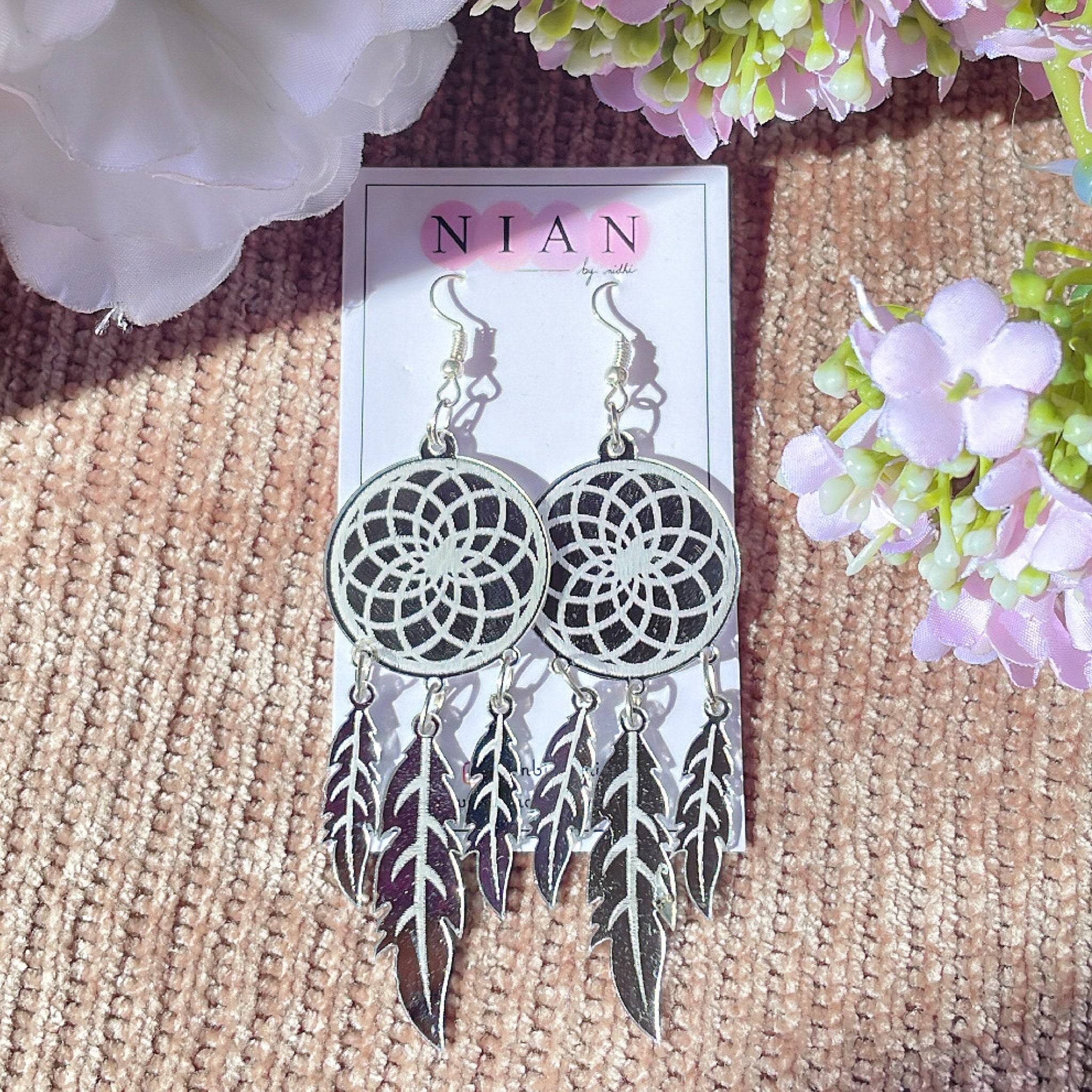 Dreamcatcher earrings and necklace set popular