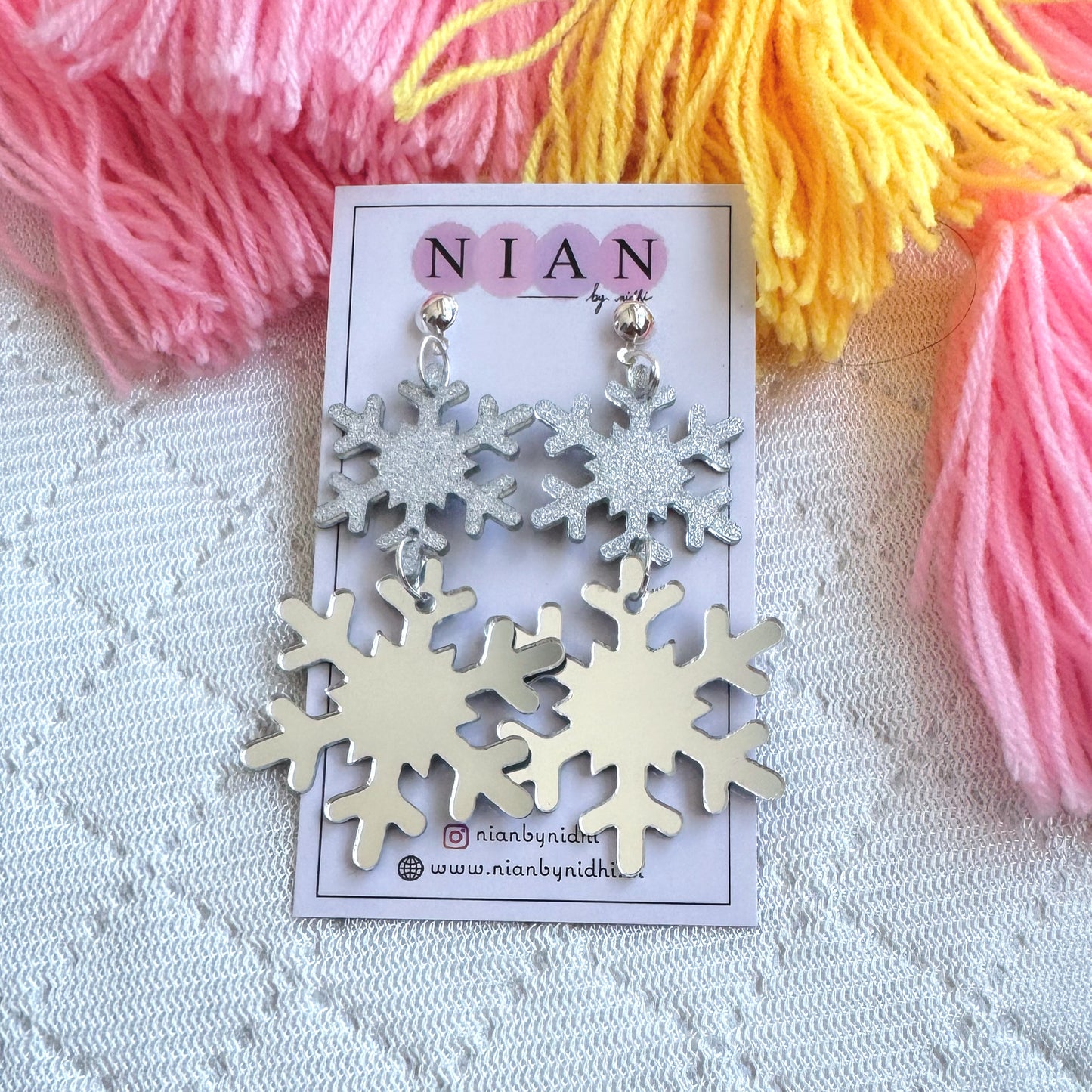 Crystal Snowflake Danglers