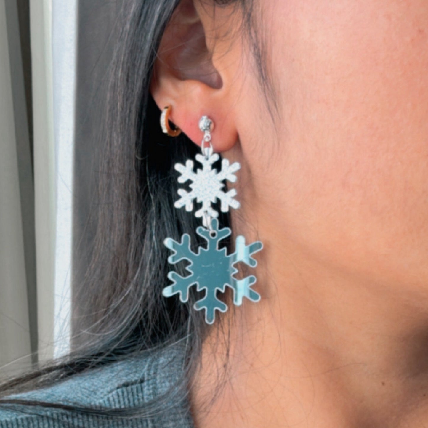 Crystal Snowflake Danglers